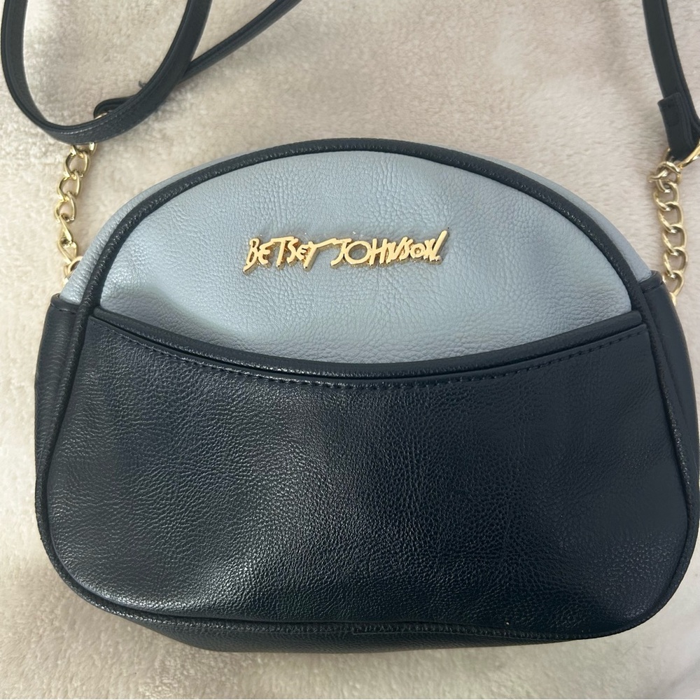 Betsey Johnson Navy and Light Blue Crossbody Bag EUC